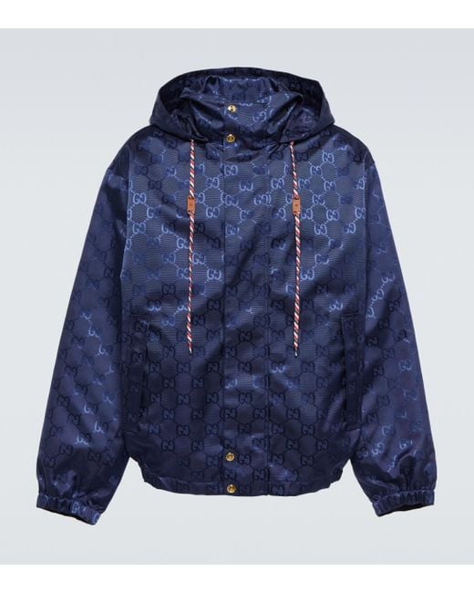 Gucci Synthetic GG Nylon Canvas Jacket in Blue for Men | Lyst UK