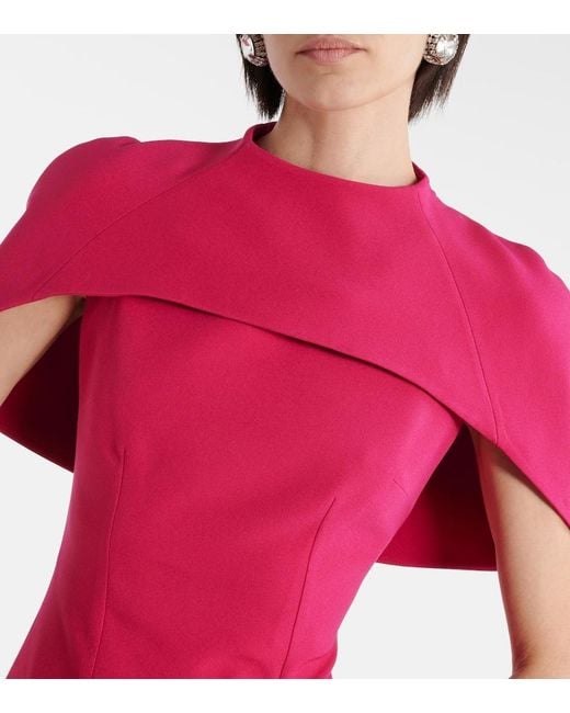 Safiyaa Red Caped Midi Dress