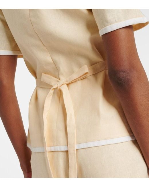 Faithfull The Brand Natural Madeleine Belted Linen Top