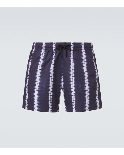 Commas Blue Striped Swim Trunks for men