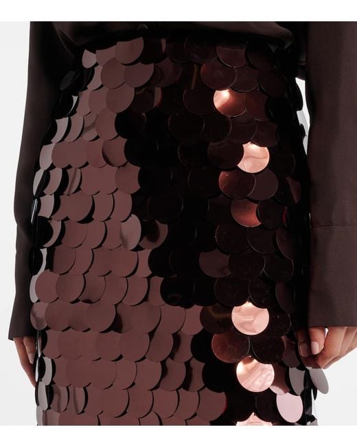 Roksanda Brown Sequined Midi Skirt