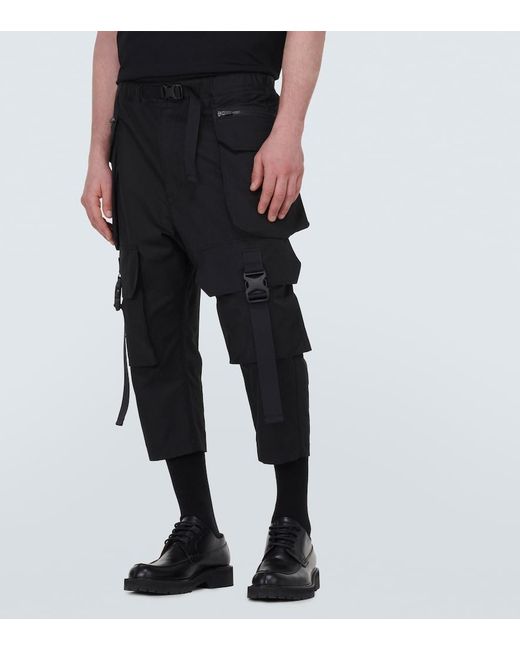 Junya Watanabe Black Cotton-Blend Gabardine Cargo Pants for men