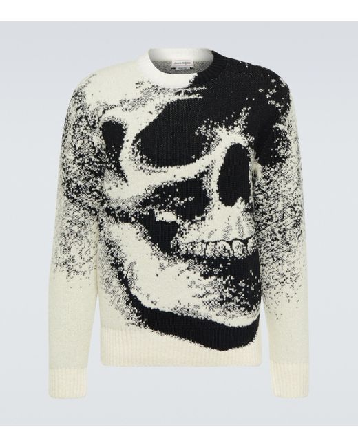 Alexander McQueen Multicolor Skull Jacquard-knit Sweater for men