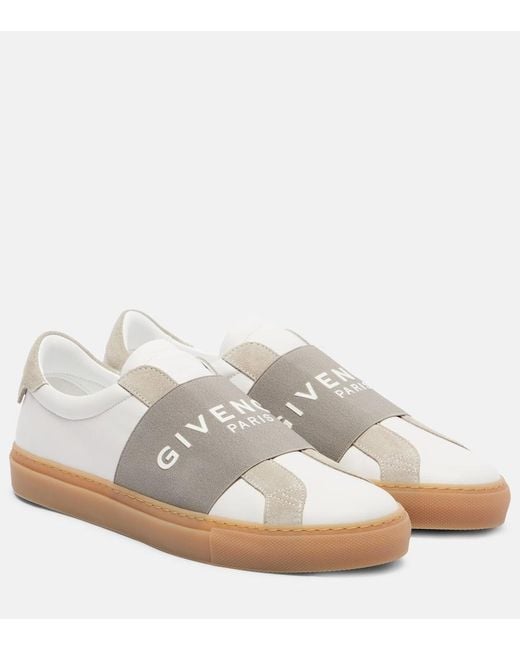 Givenchy White Urban Street Logo Leather Slip-On Sneakers
