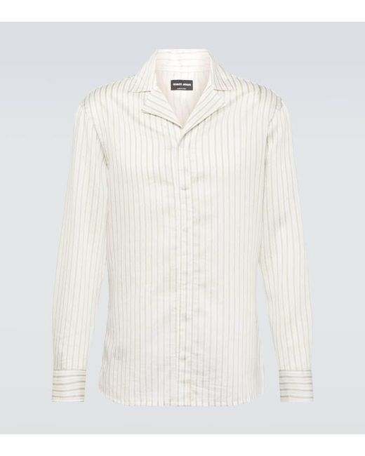 Camisa de mezcla de lyocell Giorgio Armani de hombre de color White