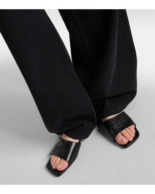 Balenciaga Black Pantoletten Duty Free aus Leder