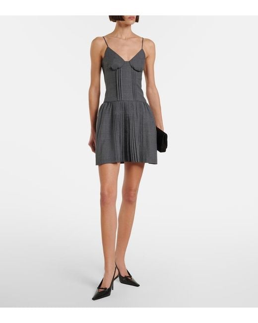 ShuShu/Tong Black Pleated Minidress
