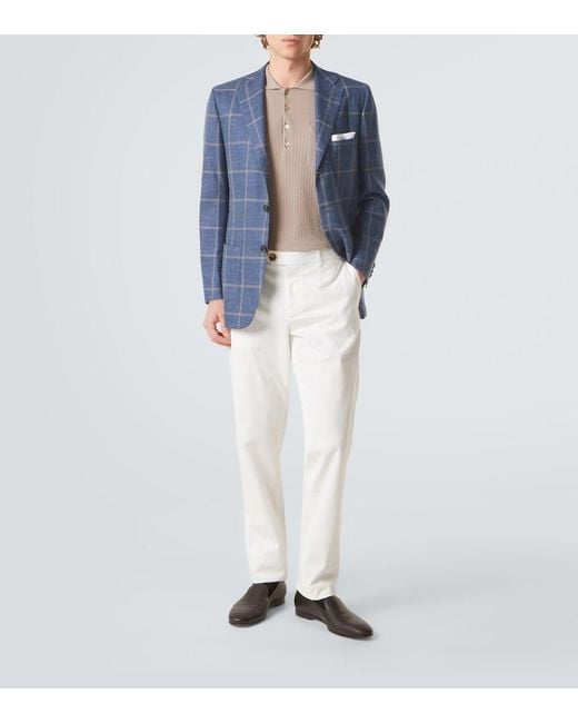 Blazer di Kiton in Blue da Uomo