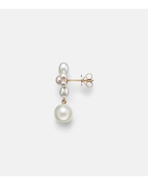 Sophie Bille Brahe White Amis Fleur 14Kt Single Earring With Freshwater Pearls