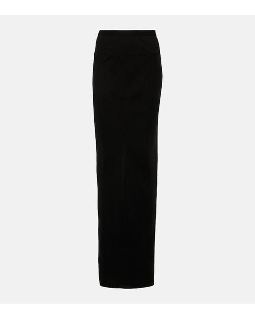 Rick Owens Black Silk Maxi Skirt