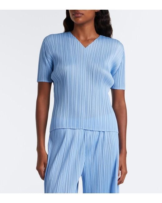 Pleats Please Issey Miyake Blue Monthly Colors: August Pleated Top