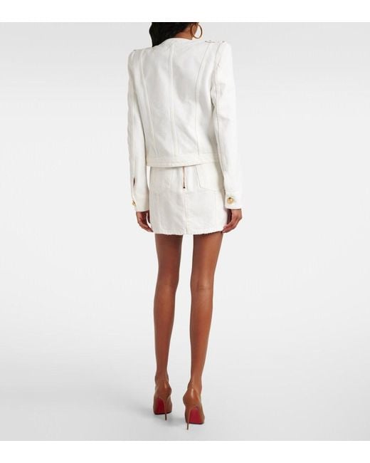 Balmain White Denim Jacket