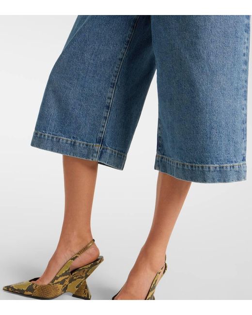 The Attico Blue Bermuda-Shorts Aus Denim