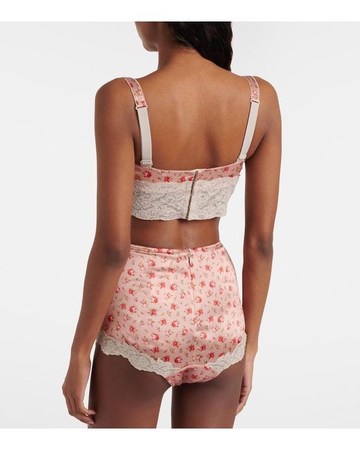 Dolce & Gabbana Pink Bh Aus Seide Und Baumwolle Mit Spitze