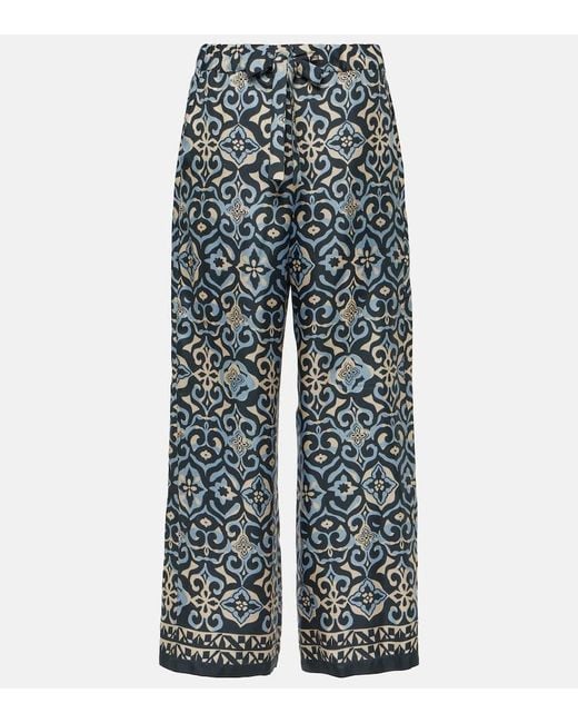 Pantalones anchos Navona de seda Max Mara de color Blue