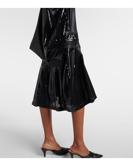 Junya Watanabe Black Sequined Midi Dress