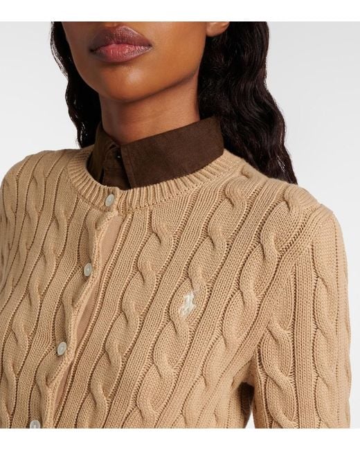Polo Ralph Lauren Natural Cable-Knit Cotton Cardigan
