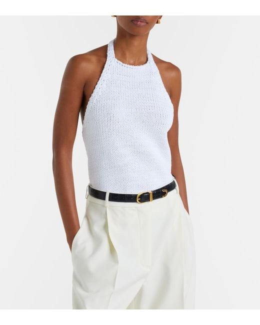 Rohe White Knitted Halterneck Cotton Top
