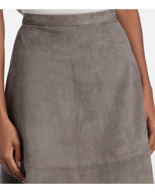 Max Mara Brown Suede Midi Skirt