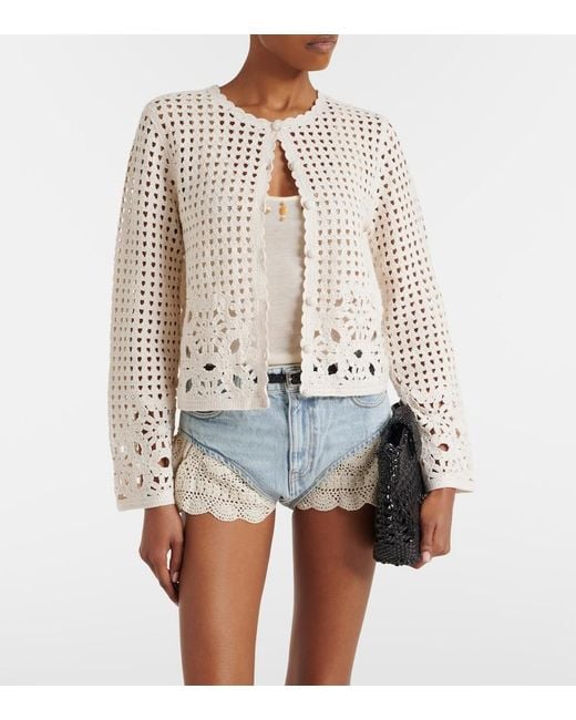 FRAME White Postcard Crochet Cotton Cardigan