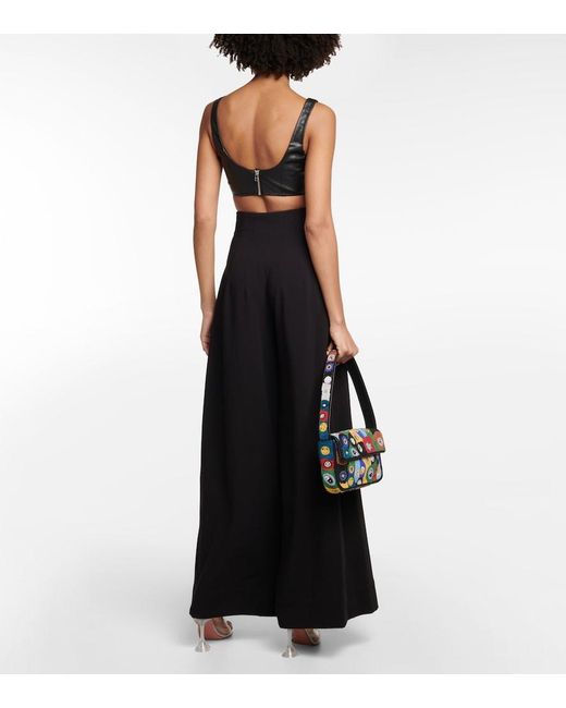Staud Black Caleb High-Rise Wide-Leg Pants