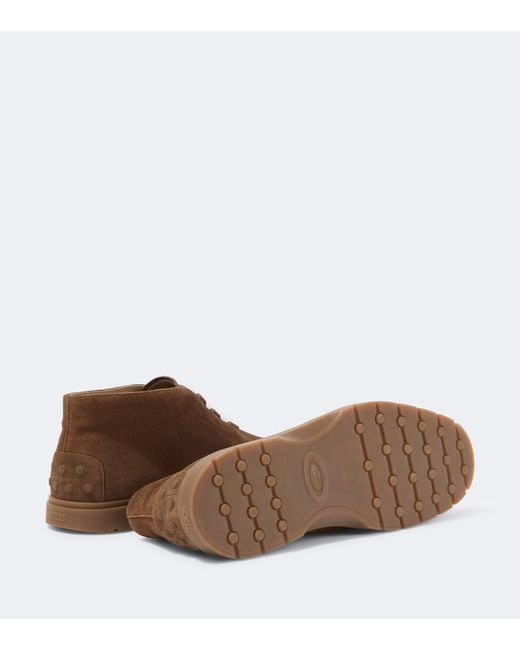 Tod's Brown Suede Desert Boots for men
