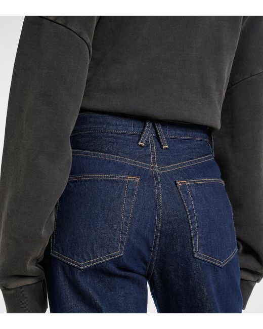 SLVRLAKE Denim Blue London High-Rise Straight Jeans
