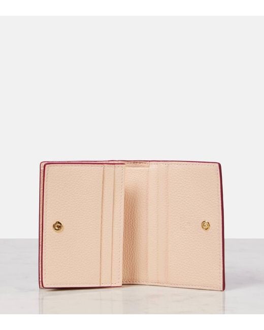 Gucci Red Kleine, Zweifarbige Gg Marmont Brieftasche