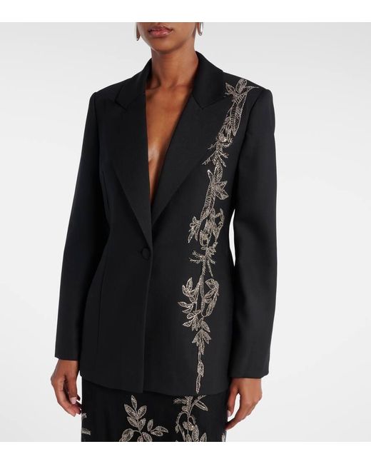 Costarellos Black Verzierter Blazer Lesia Aus Einem Wollgemisch