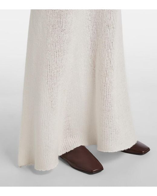 Lisa Yang White Madalena Cashmere And Silk Maxi Dress