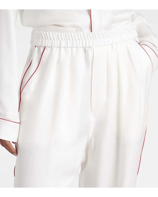 Tom Ford White Silk Twill Pajama Pants