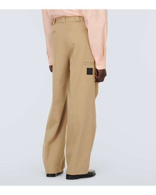 Pantalones chinos anchos de lona Givenchy de hombre de color Natural