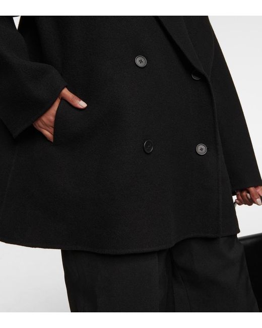 The Row Black Polli Wool-Blend Coat