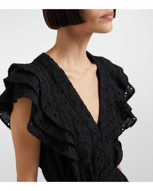 Poupette Black Camila Ruffled Minidress