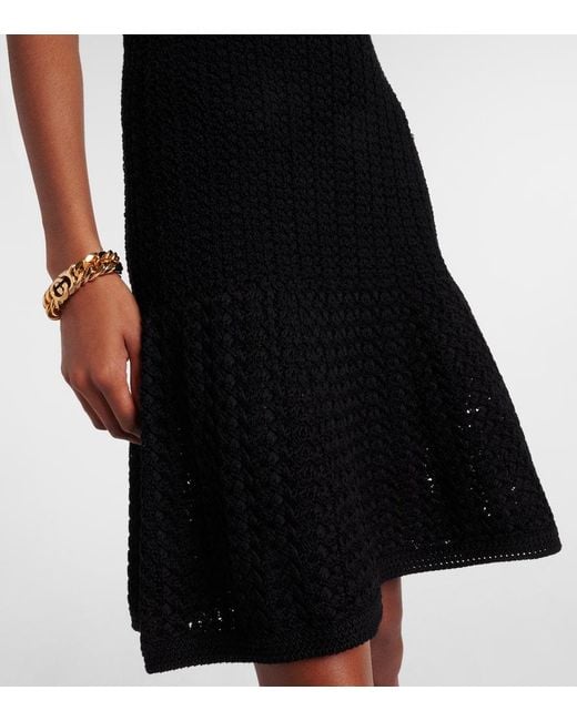 Gucci Black Minikleid Aus Einem Baumwollgemisch