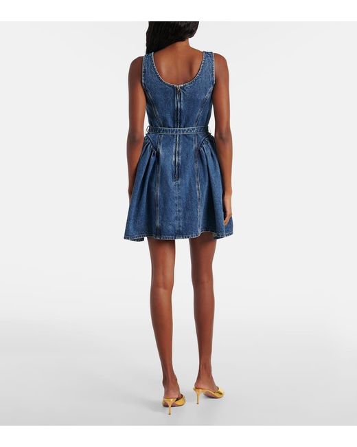 Self-Portrait Blue Belted Denim Minidress