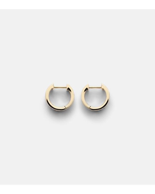 Sydney Evan White 14Kt Hoop Earrings With Gemstones