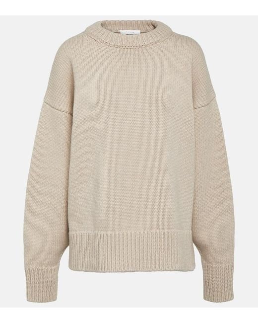 The Row White Ophelia Wool And Cashmere Sweater
