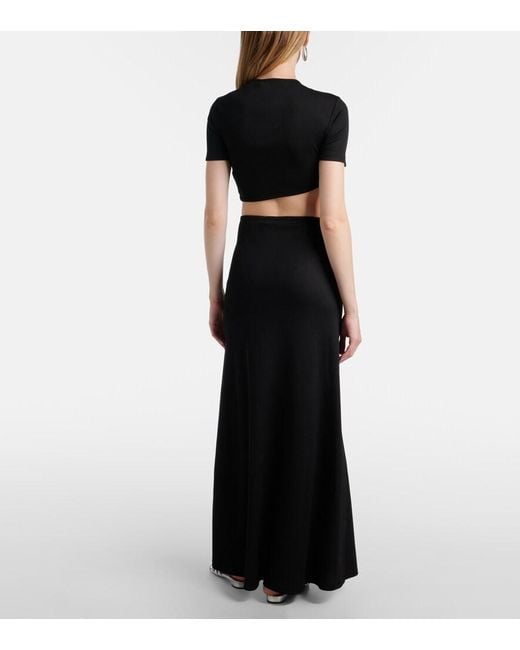 Christopher Esber Black Paisley Gathered Maxi Skirt