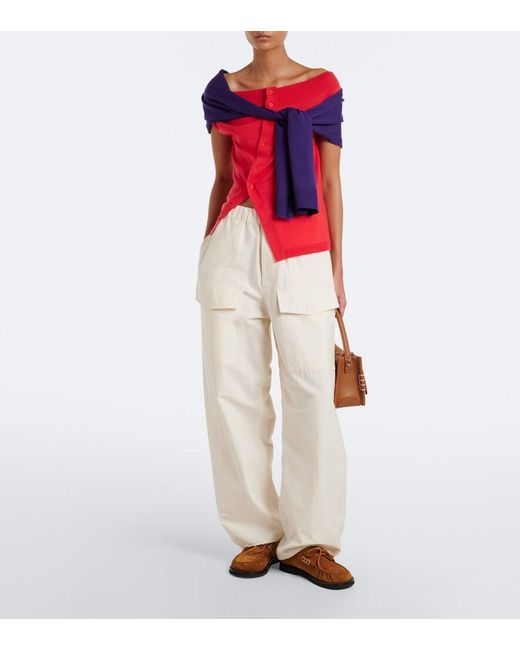 J.W. Anderson Layered Off-Shoulder Wool Top