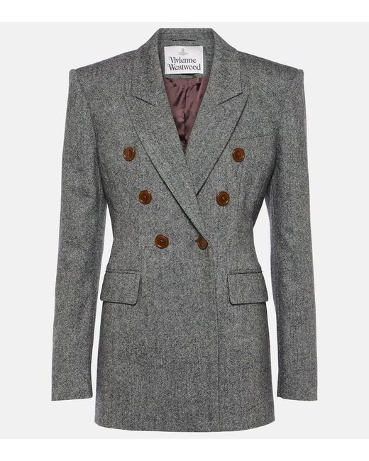 Vivienne Westwood Gray Wool-blend Double Breasted Blazer