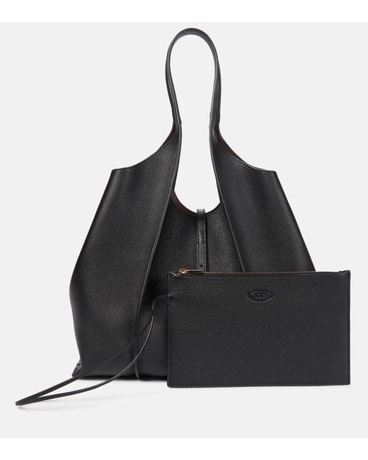 Tod's Black Schultertasche T Timeless Medium Aus Leder