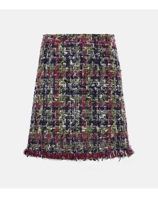 Etro Multicolor Wool-Blend Tweed Miniskirt