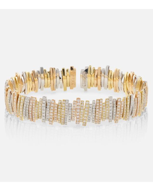 Bracelet en or jaune, blanc, rose 18 ct et diamants Suzanne Kalan en coloris Metallic