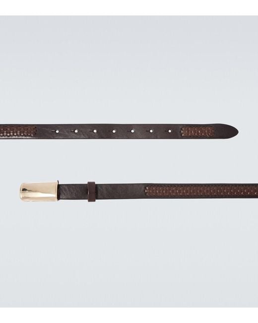 Brunello Cucinelli Brown Leather Belt for men