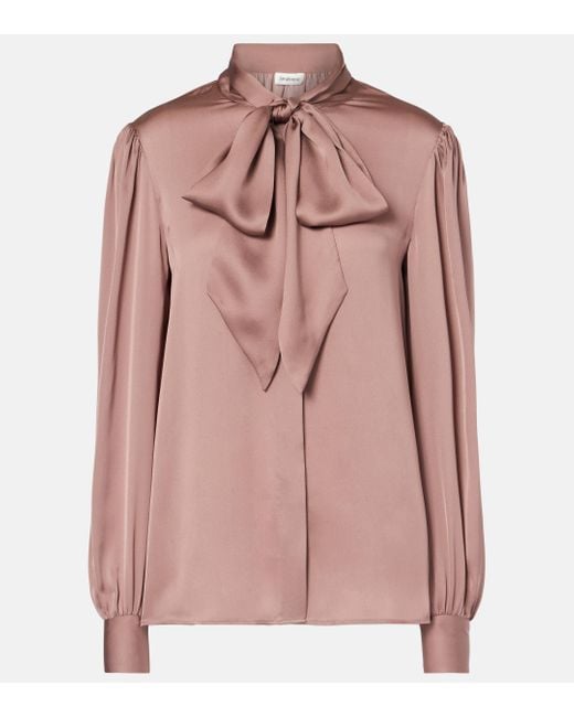 Saint Laurent Pink Silk Charmeuse Blouse