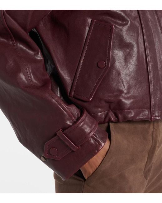 Veronica Beard Purple Bateman Cropped Leather Jacket
