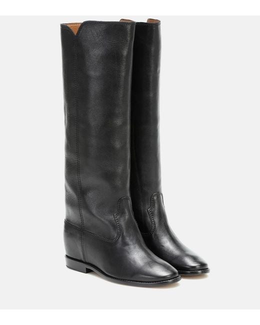 Isabel Marant Black Chess Leather Boots