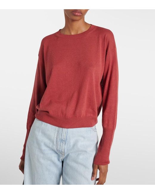 Max Mara Red Pullover Giuditta aus Seide und Leinen