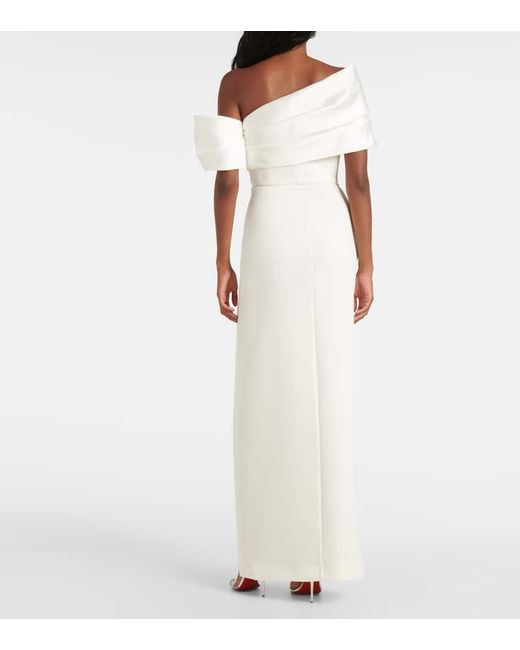 Solace London White Alexis Off-Shoulder Maxi Dress